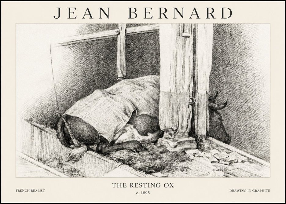 Jean Bernard The Resting Ox No1 - Póster