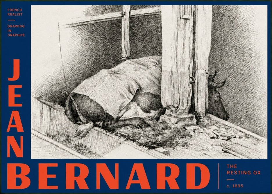 Jean Bernard The Resting Ox No3 - Póster