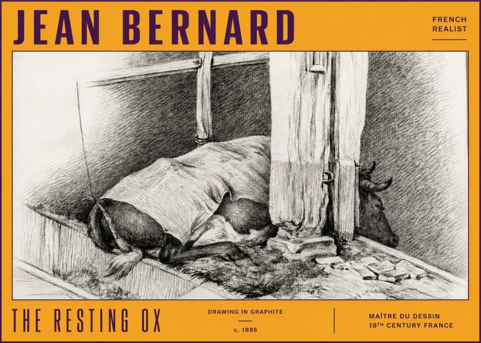 Jean Bernard The Resting Ox No4 - Póster