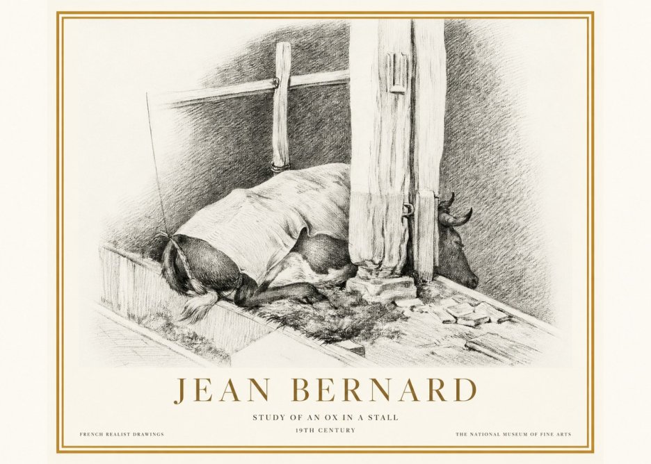Jean Bernard The Resting Ox No5 - Póster