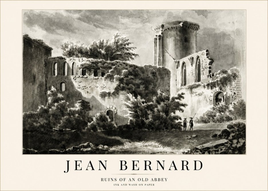 Jean Bernard Ruins of an Old Abbey No1 - Póster