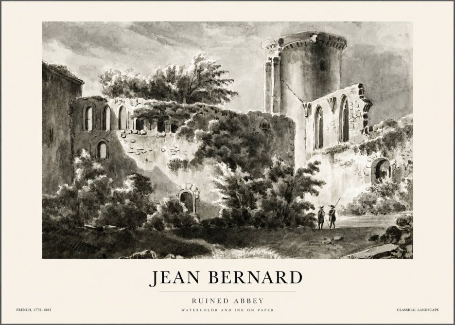 Jean Bernard Ruins of an Old Abbey No2 - Póster