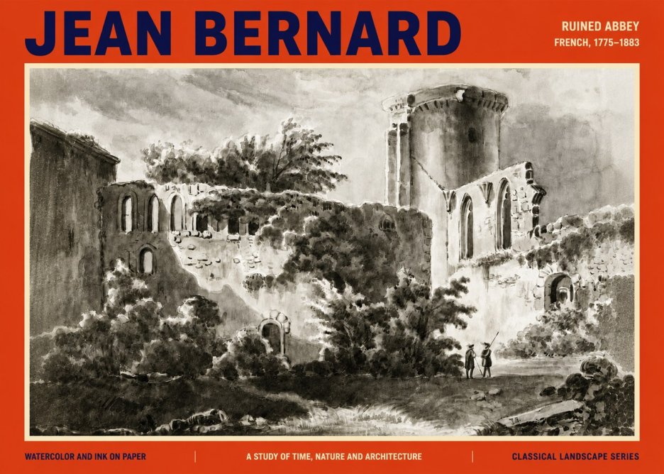 Jean Bernard Ruins of an Old Abbey No4 - Póster