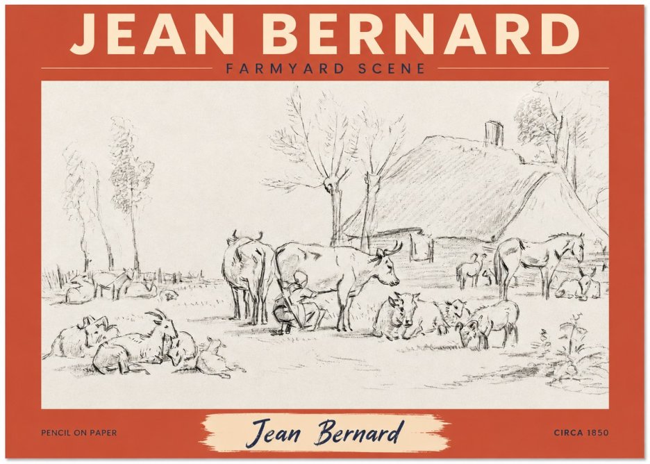 Jean Bernard Farmyard Scene No2 - Póster