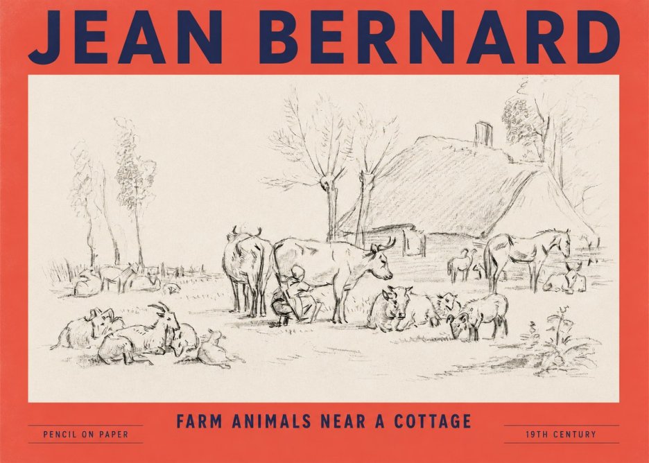 Jean Bernard Farmyard Scene No5 - Póster