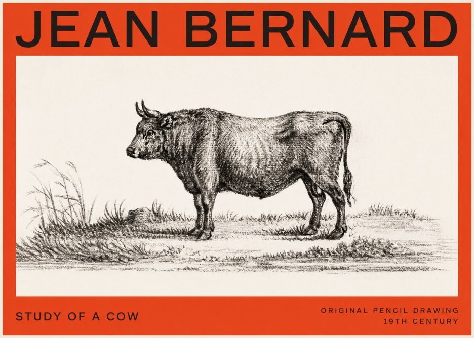 Jean Bernard Study of a Cow XIII No4 - Póster