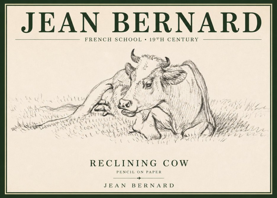 Jean Bernard Reclining Cow III No4 - Póster