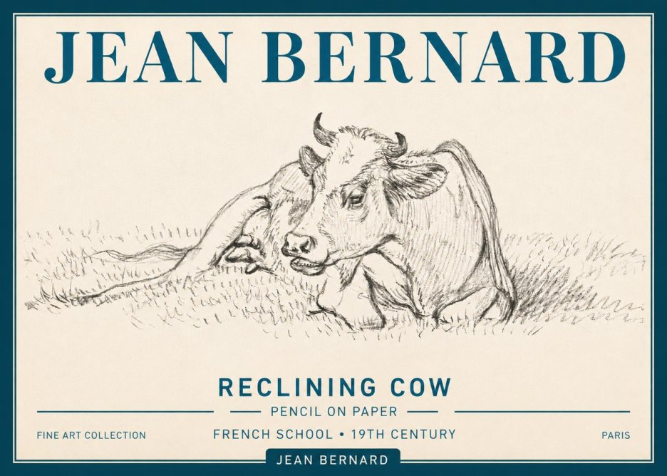 Jean Bernard Reclining Cow III No5 - Póster
