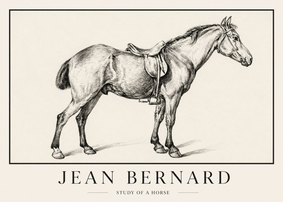 Jean Bernard Study of a Horse X No1 - Póster