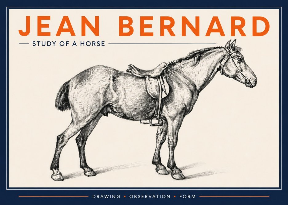 Jean Bernard Study of a Horse X No4 - Póster