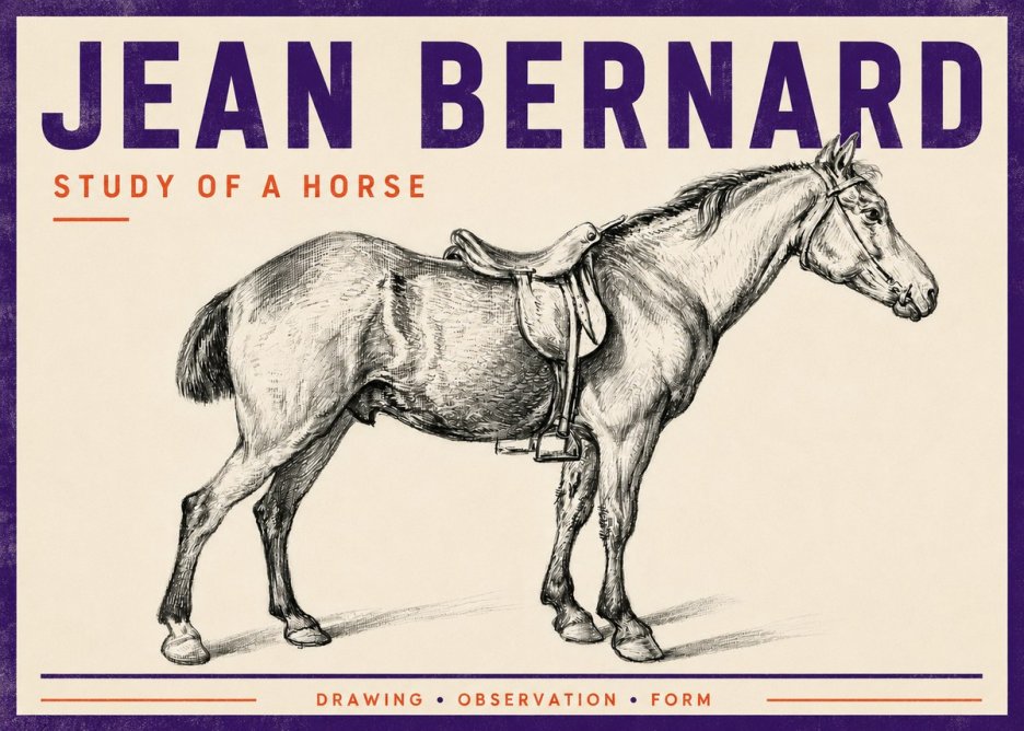 Jean Bernard Study of a Horse X No5 - Póster