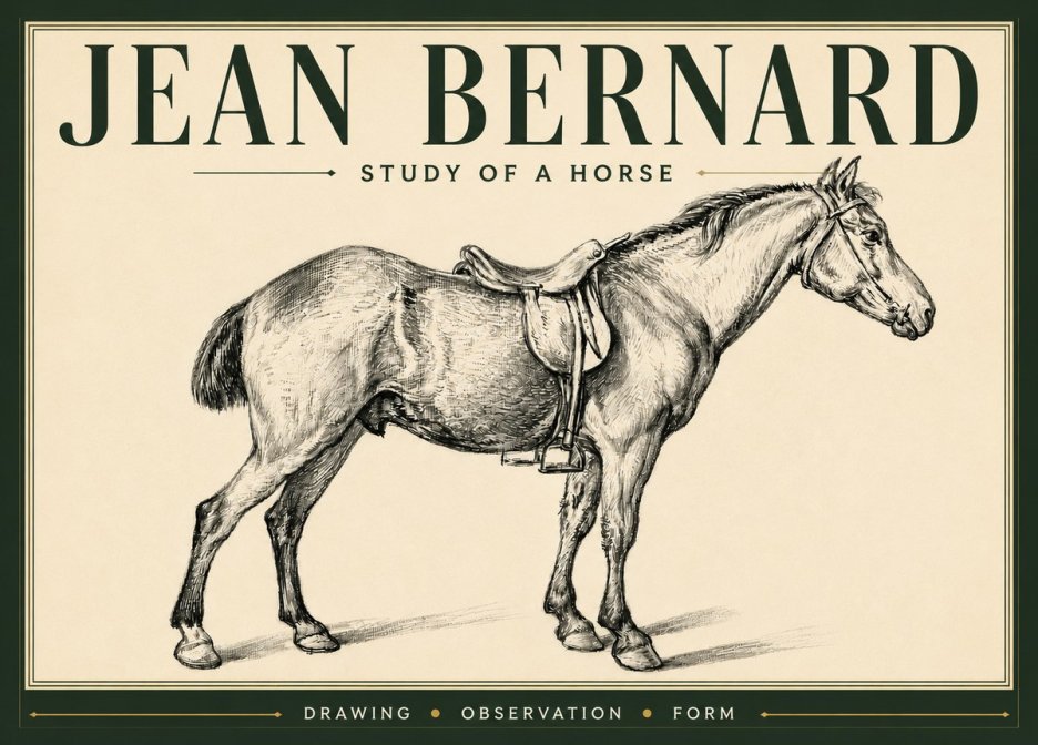 Jean Bernard Study of a Horse X No6 - Póster