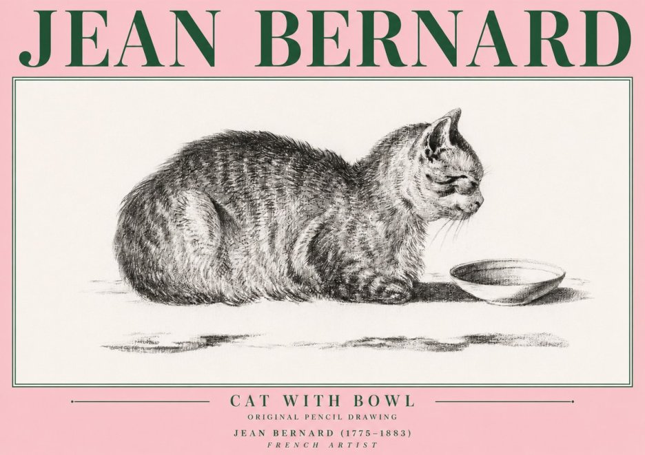 Jean Bernard The Cat No4 - Póster