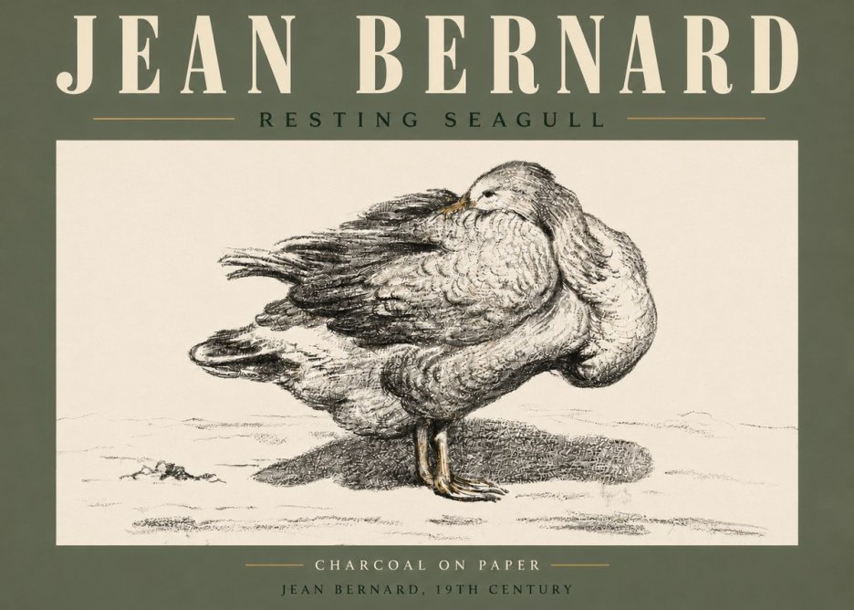 Jean Bernard Resting Seagull No5 - Póster