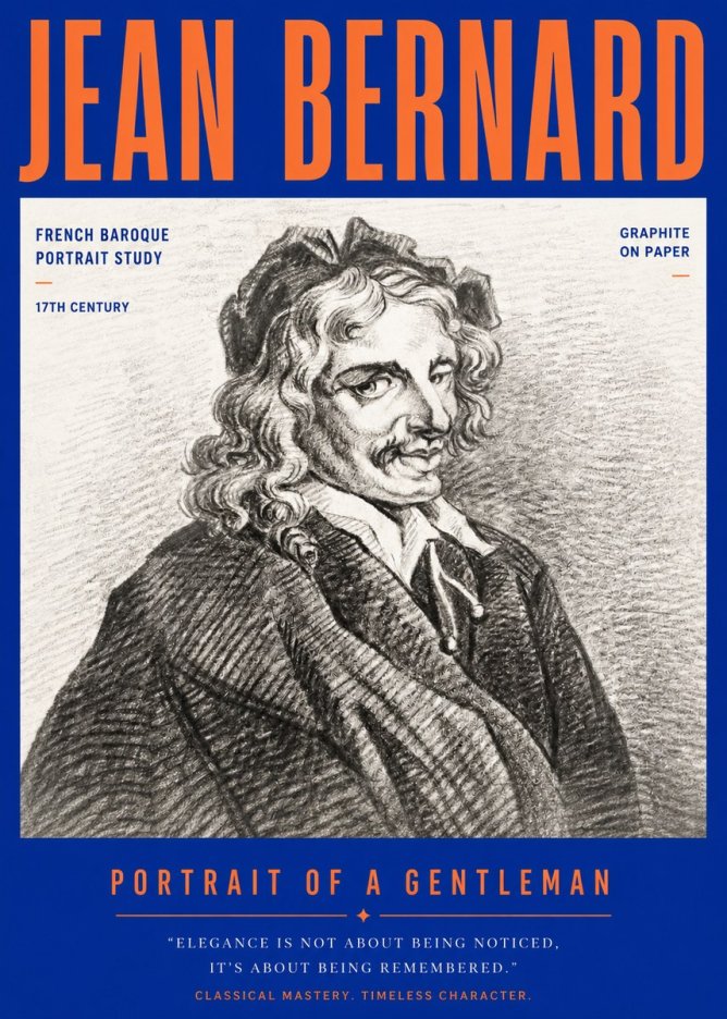 Jean Bernard Portrait of a Gentleman II No3 - Póster