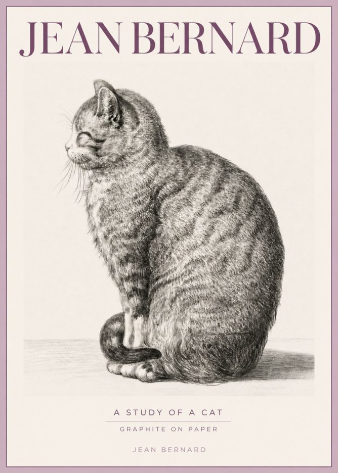 Jean Bernard Cat in Profile No5 - Póster