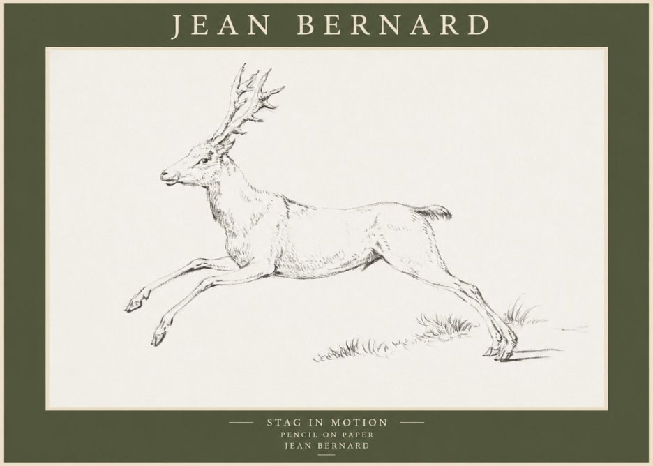 Jean Bernard Stag in Motion No1 - Póster