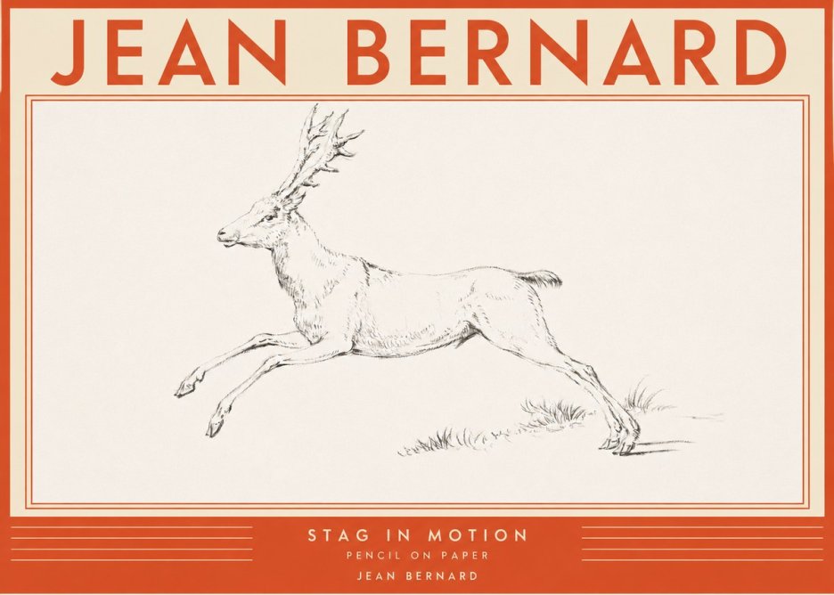 Jean Bernard Stag in Motion No2 - Póster