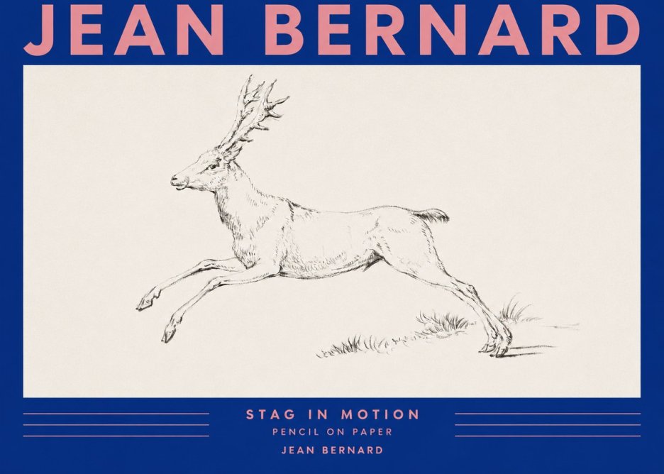 Jean Bernard Stag in Motion No3 - Póster