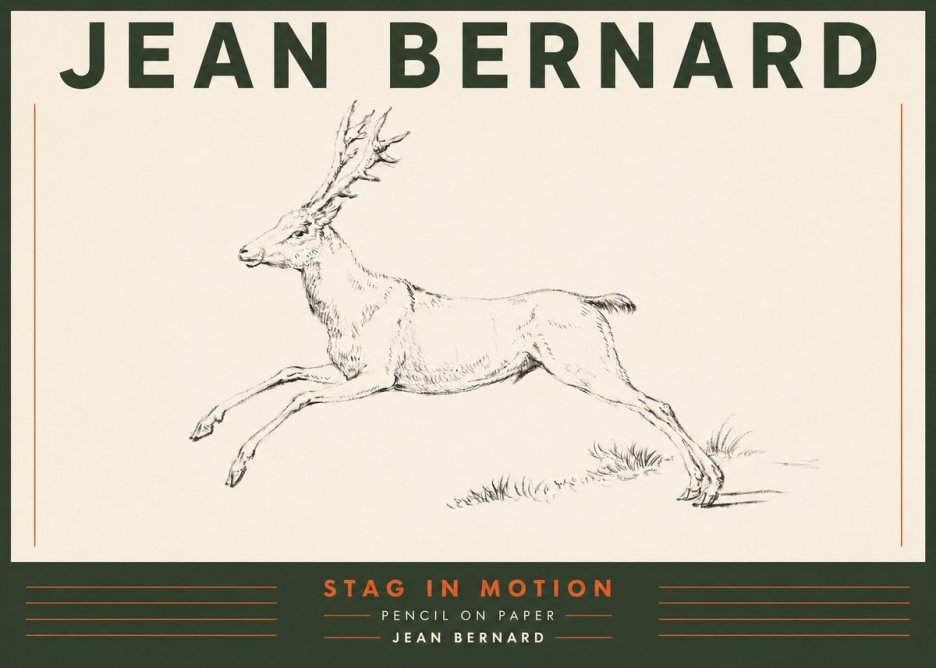 Jean Bernard Stag in Motion No4 - Póster