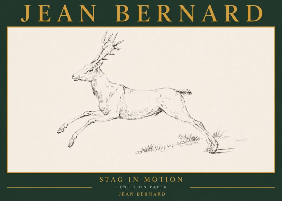 Jean Bernard Stag in Motion No5 - Póster