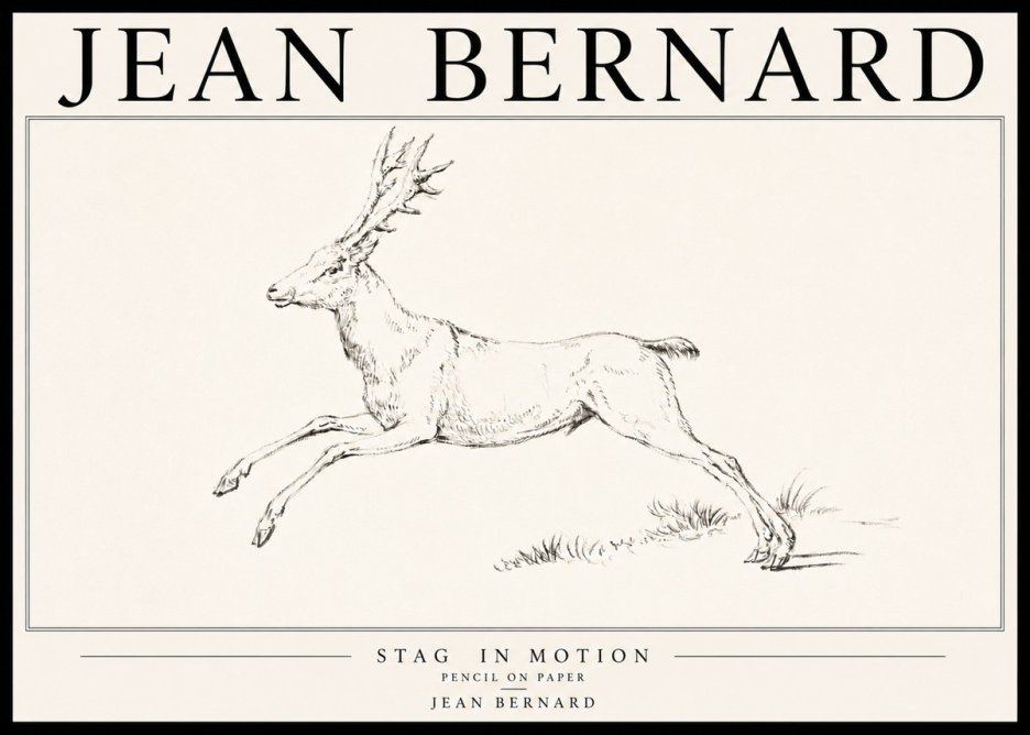 Jean Bernard Stag in Motion No6 - Póster