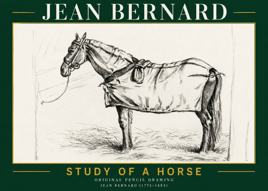Jean Bernard Study of a Horse XI No2 - Póster