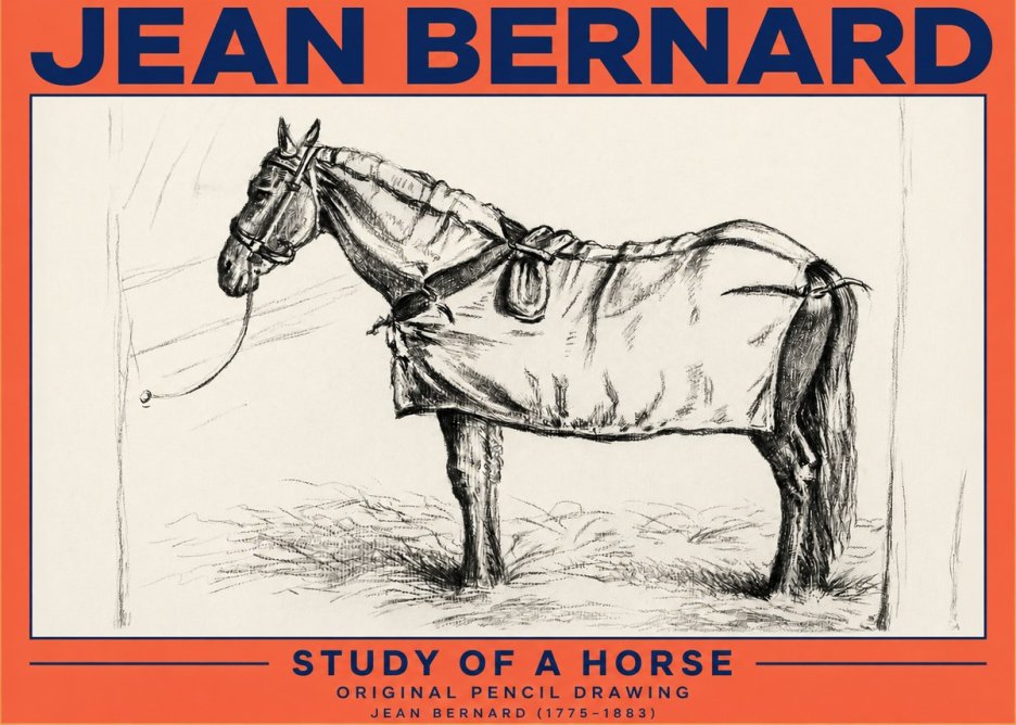 Jean Bernard Study of a Horse XI No3 - Póster