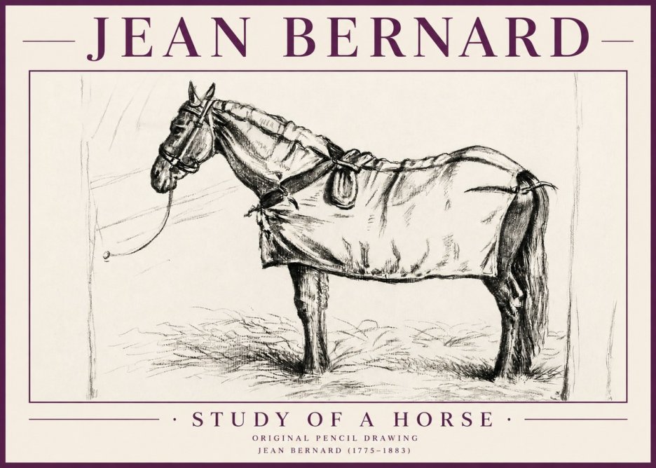 Jean Bernard Study of a Horse XI No4 - Póster