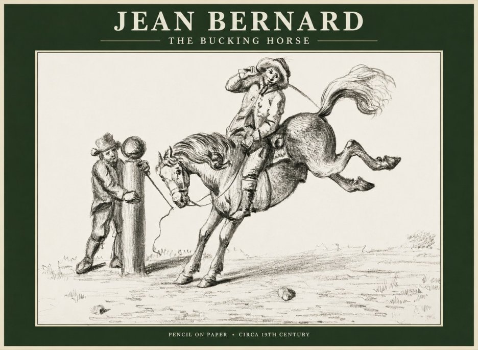 Jean Bernard A Study of the Bucking Horse No2 - Póster