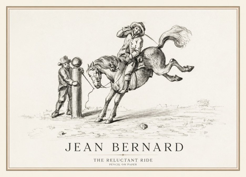 Jean Bernard A Study of the Bucking Horse No3 - Póster