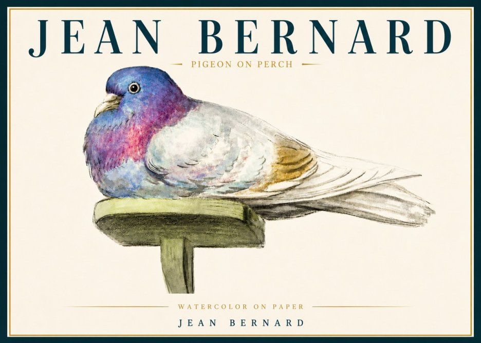 Jean Bernard Pigeon on Perch No5 - Póster
