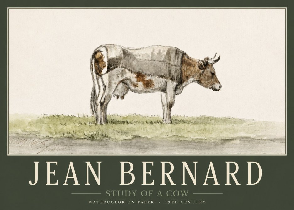 Jean Bernard Study of a Cow XIV No3 - Póster