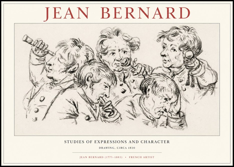 Jean Bernard Studies of Expressions and Character No1 - Póster