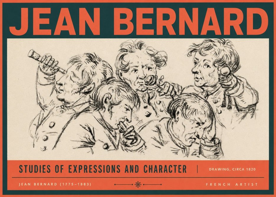Jean Bernard Studies of Expressions and Character No2 - Póster