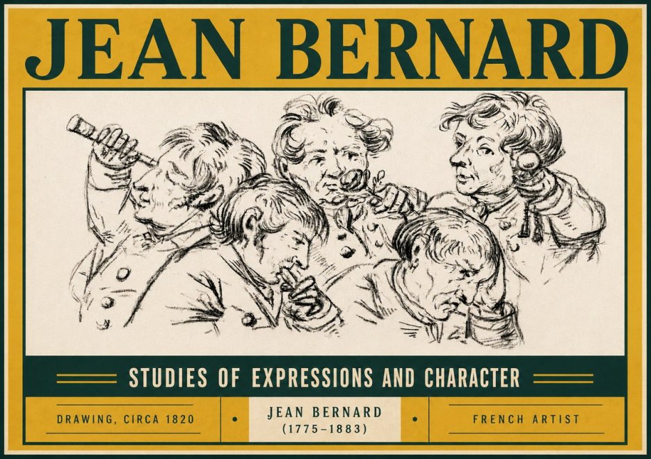 Jean Bernard Studies of Expressions and Character No5 - Póster