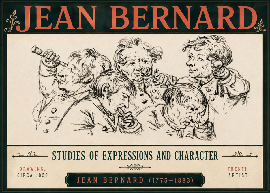 Jean Bernard Studies of Expressions and Character No6 - Póster