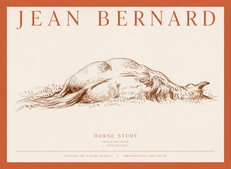 Jean Bernard Horse Study II No1 - Póster
