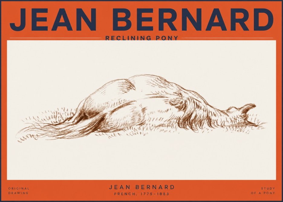 Jean Bernard Horse Study II No3 - Póster