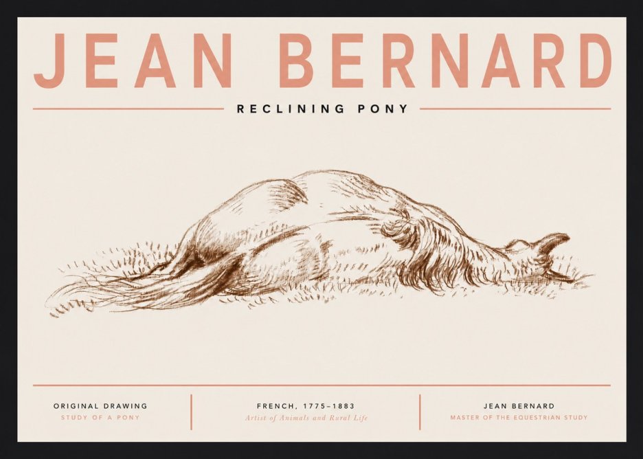 Jean Bernard Horse Study II No6 - Póster