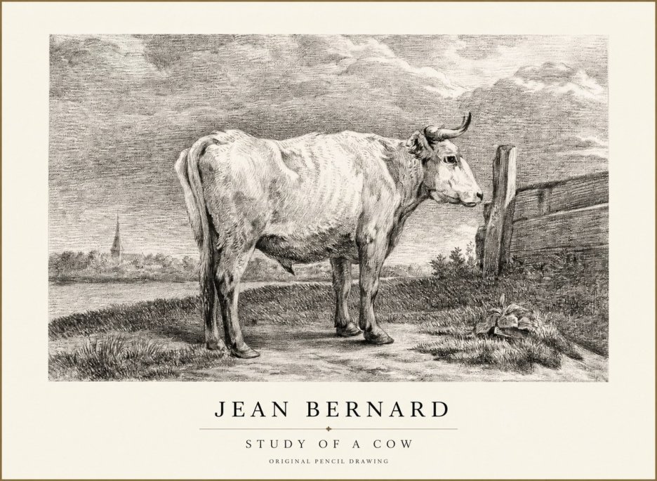 Jean Bernard Study of a Cow XV No1 - Póster
