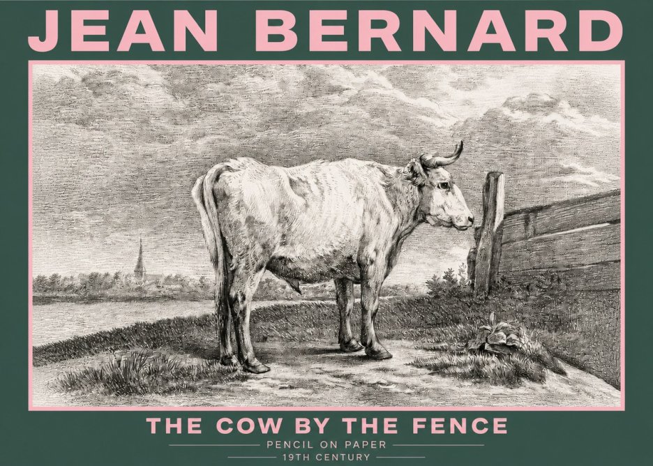 Jean Bernard Study of a Cow XV No5 - Póster
