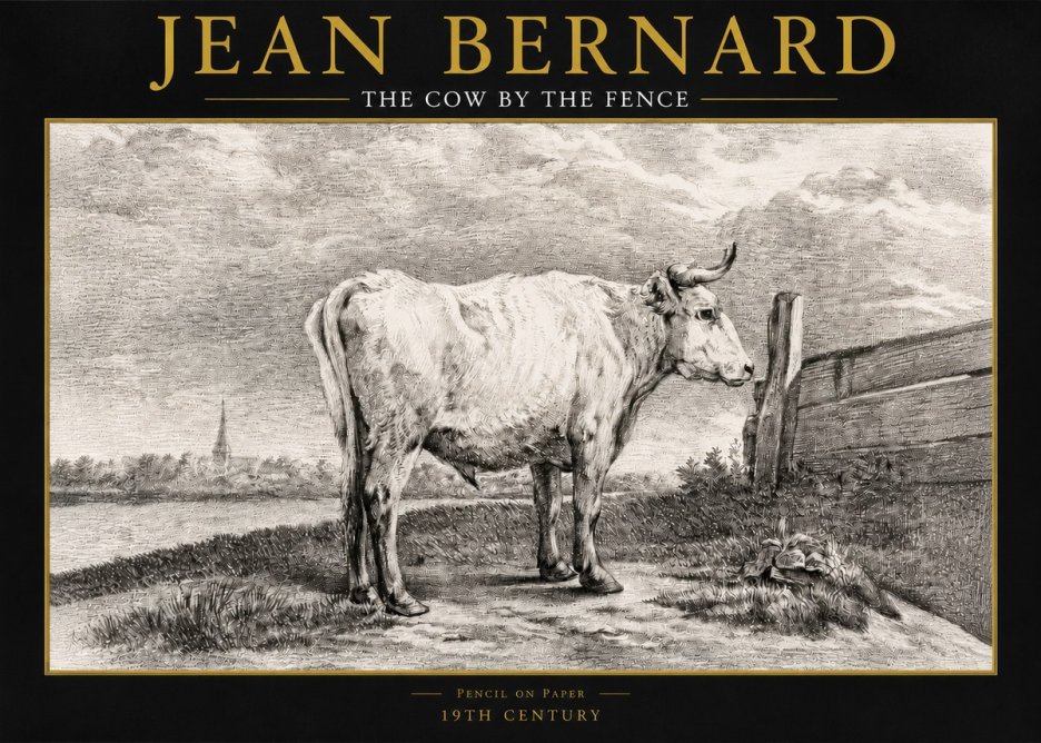 Jean Bernard Study of a Cow XV No6 - Póster