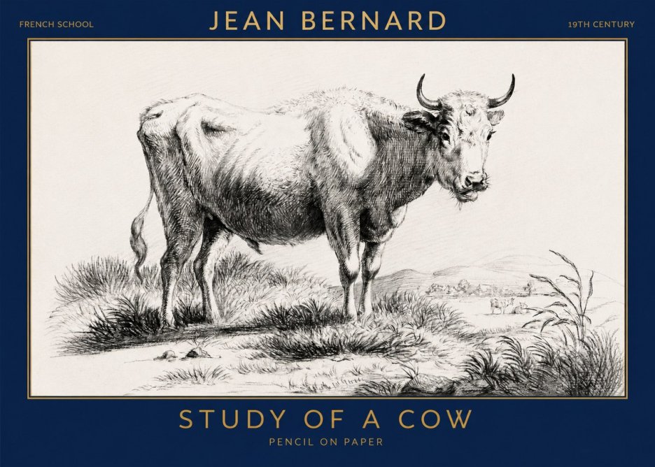 Jean Bernard Study of a Cow XVI No3 - Póster