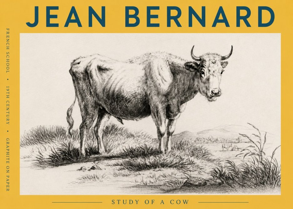 Jean Bernard Study of a Cow XVI No6 - Póster