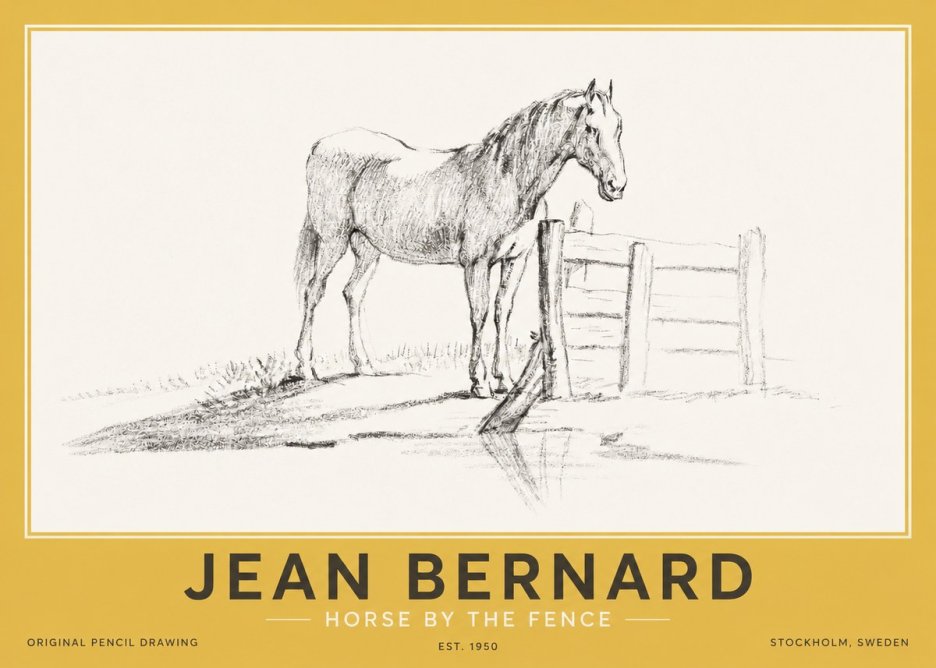 Jean Bernard Horse by the Fence No2 - Póster