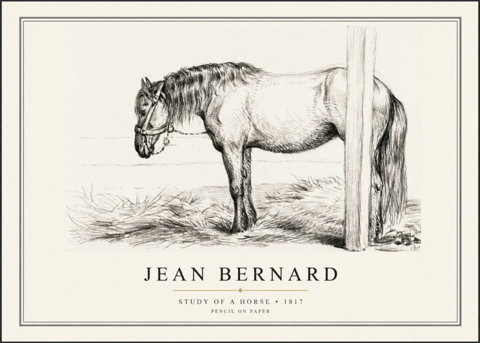 Jean Bernard Study of a Horse XII No1 - Póster