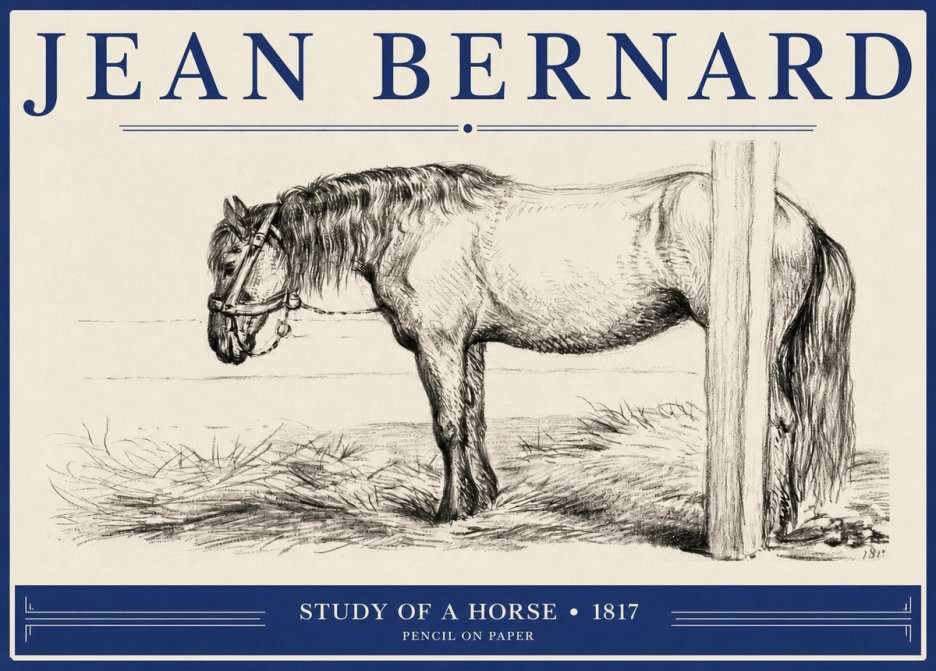 Jean Bernard Study of a Horse XII No2 - Póster