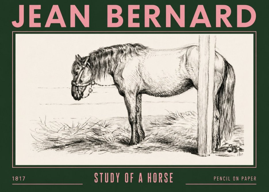 Jean Bernard Study of a Horse XII No4 - Póster