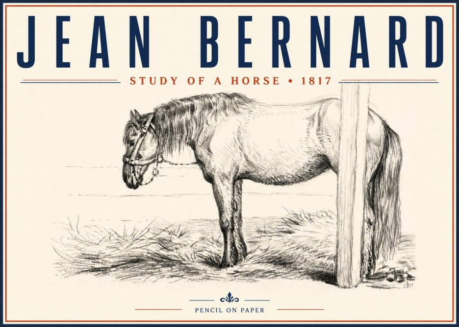 Jean Bernard Study of a Horse XII No5 - Póster